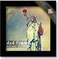 100% Solid Wood 4x4 Frame, Black Square Picture Frame for 4 x 4 Picture Poster Photo, Light Weight 4 by 4 HQ Matte Black Frame for Wall - 1 Pack/Black/4"x4"