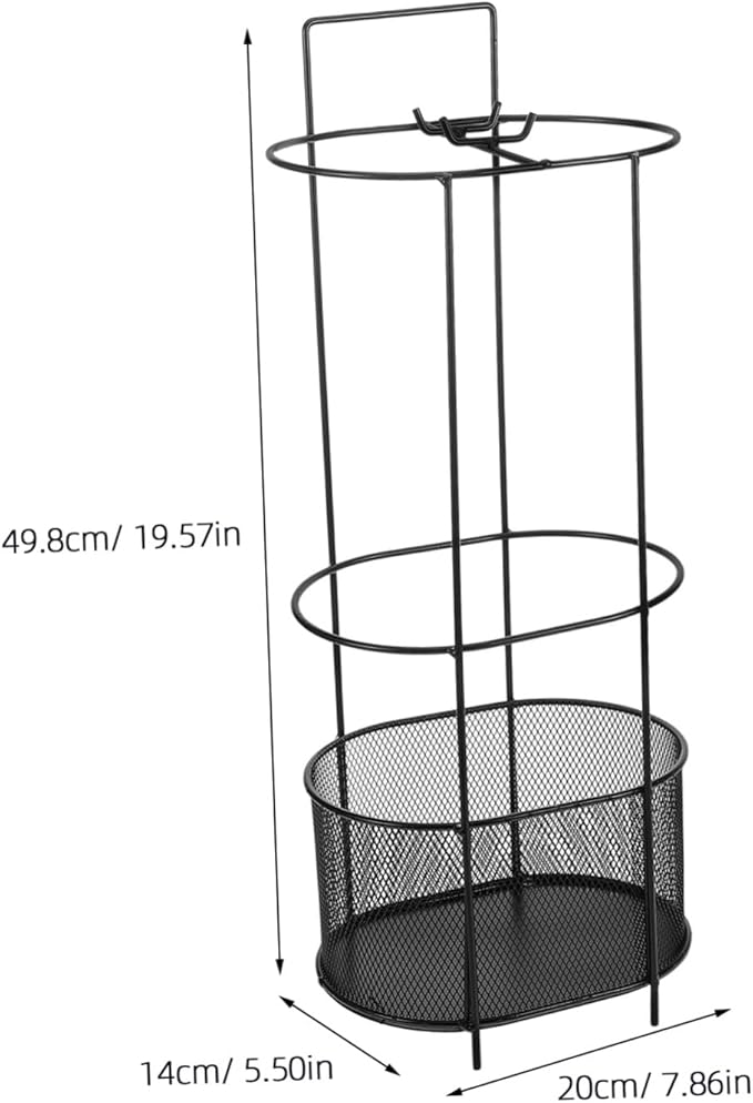 VOSAREA Freestanding Metal Umbrella Stand Water Drip Tray Indoor Entryway Organizer for Canes Walking Sticks and Golf Stylish and Functional Umbrella Holder for Home Use
