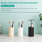 Compact Umbrella Stand for Home, Modern Design Umbrella Holder with Handle, Stylish Indoor Umbrella Storage Bucket - Beige Color, Space-Saving Umbrella Organizer