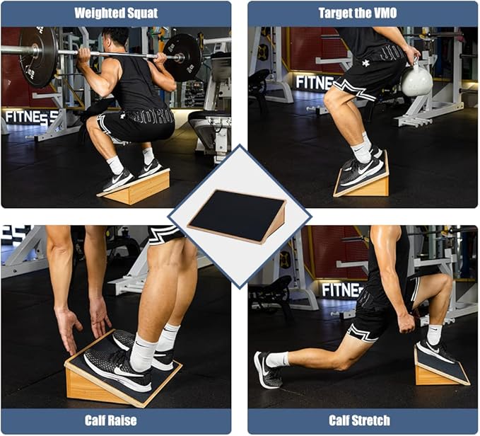 StrongTek Slant Board for Squats & Knee Training, Heavy-Duty Incline Board with Non-Slip Surface, Fixed 25° Wooden Stretch Board, 1000 Lbs Capacity