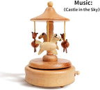 Personalized Wooden Carousel Music Box - Custom Name Gift for Friends, Birthday Christmas Valentine's Day Gift Home Decoration | Hand-Cranked Rotating Music Box