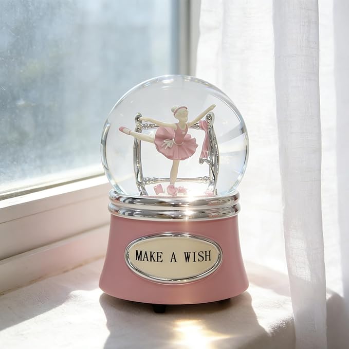 Ballerina Snow Globes Christmas Music Box, Rotating Ballet Dance Musical Snowglobe for Girls, 100MM Water Globe Plays Fur Elise Melody, Gifts for Women Dancers Friends