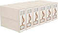 6 Pack Foldable Bed Sheets Set Organizers and Storage(King & Queen Size),Linen Fabric Closet Organizers with Window,Folding Bedding Storage Box for Bedsheets and Pillow Cube Organizer-Beige