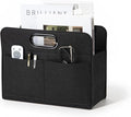 Magzine Holder,Felt foldable Magazine Basket for Storage Organizer, Magazine Newspaper File Laptop Folder with 4 Pockets for dorm, Living Room, Office Storage Holder Bag, Black