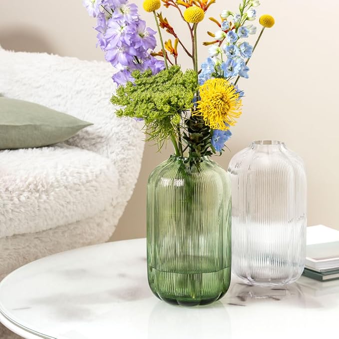 Villeroy & Boch Fleur Vase, 11 in, Clear, Dishwasher Safe, Mouth-Blown and Handmade Glass Vase