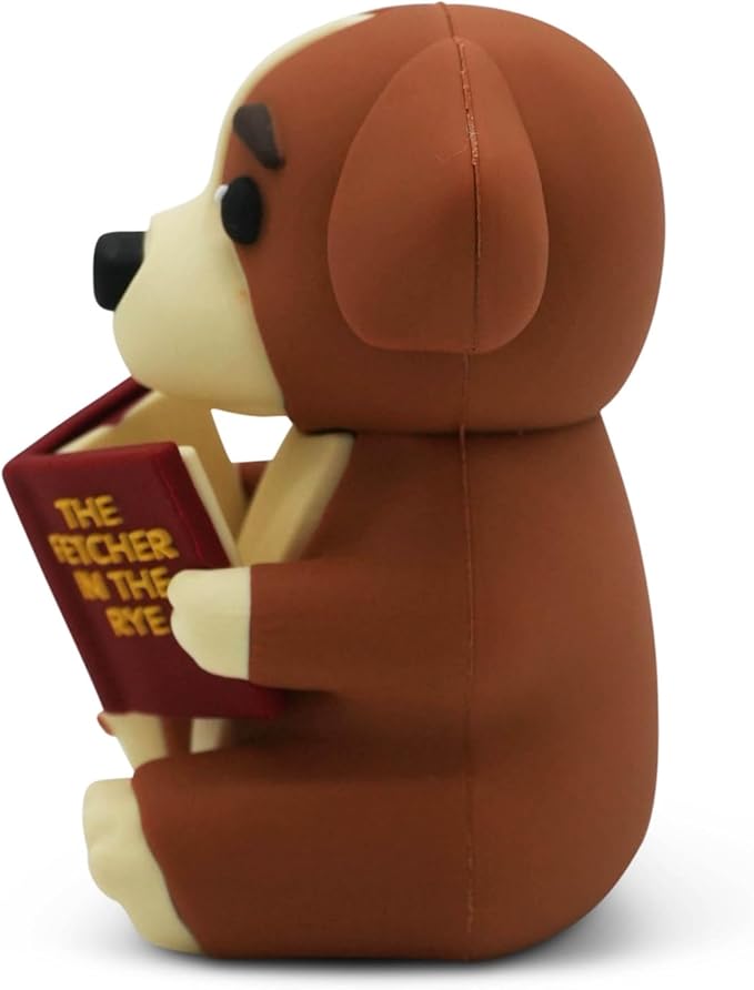 Little Readers – Cute Figurines for Bookshelves, Desks, Terrariums & Home Decor – Book-Loving Animal Statues - Dog