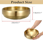 9.1 Inches Stainless Steel Bowl Decorative Key Bowl Golden Serving Bowl for Snack Fruit Dish Round Key Dish for Entryway Table Coffee Table Kitchen Counter