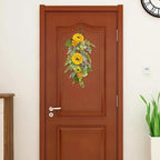 Spring Teardrop Swag for Front Door,Artificial Teardrop Swag,Spring Summer Front Door Teardrop Swag,Artificial Sunflower Swag,Artificial Floral Swag Wreath for Front Door Window(Yellow)
