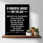 Inspirational Wall Decor, Motivational Canvas Painting Wall Art for Men Teen Boy, Black and White Positive Quotes Posters for Bedroom Living Room Classroom Gym Office (8 X 10 Inches, Framed)