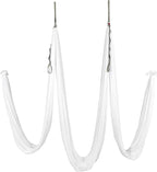 Kojem Aerial Silk Fabric Yoga Swing Kit For Fitness Yoga Inversions Flexibility Core Strength Dance White Nylon Fabric 6.6/13.1 Yards