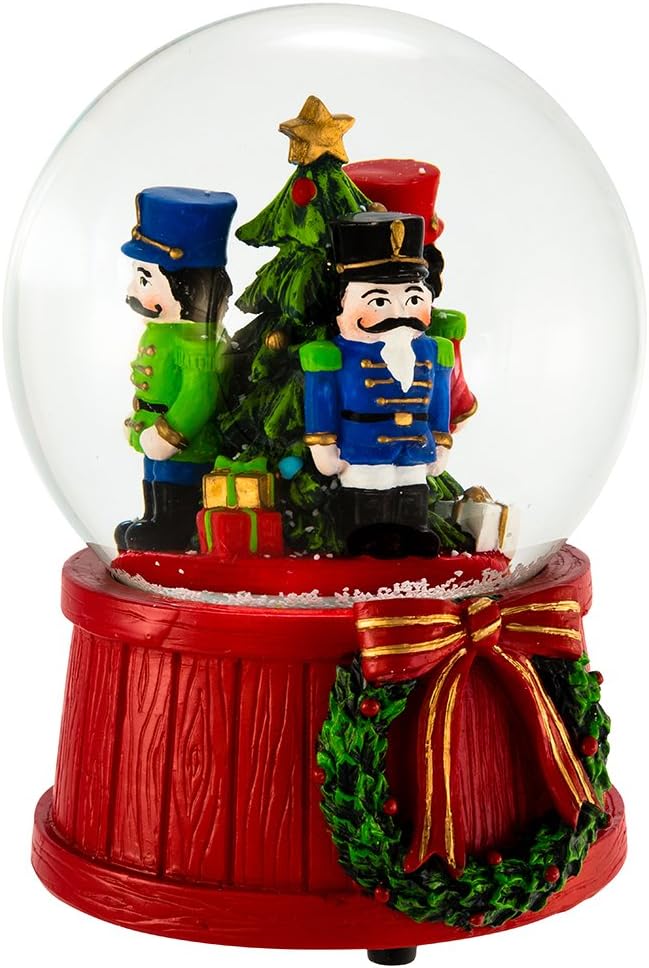 Kurt S. Adler J3257 100mm Wind-Up Musical Nutcracker Snow Globe