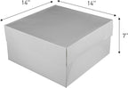 Hat Boxes with Handles - White - 14" x 14" x 7" - Case of 25 - Sturdy White Cardboard Hat Box with Handles - Premium Cardboard Hat Boxes with Lids for Secure Storage - Elegant Hat Box Solution