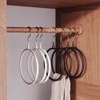 Belt/Scarf Hangers for Closet - 8 PCS Nonslip Space Saving Steel Tie Rings Holder Organizer for Neckties, Shawls Scarves, Veils, Pashminas Display(8 Pack, Black)
