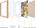 KTKDE 4x6 Picture frame Set of 12,Nature Woodgrain Photo Frame 3.5x5 mat or 4x6 Without Mat, 4 by 6 Tempered Glass small picture frames for Wall or Tabletop Home Decor best gift
