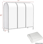 Zilink 72" Garment Rack Cover Dustproof Breathable Clothes Rack Cover Large Garment Bags Protector Cothing Rack with Cover with 2 Durable Zippers for Garment Rack, WHite, (Rack Not Included)