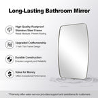 ANDY STAR Brushed Nickel Bathroom Mirror, 24x40” Oblong Mirror with Stainless Steel Metal Frame, Silver Oval Vanity Mirror for Over Sink, Modern Anti Rust Wall Mounted
