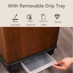 zktoermn Square Umbrella Stand Rack with Wheels, Wooden Umbrella Organizer Bin, Retro Indoor Umbrella Holder for Entryway, Office, Home(Brown,42x28x61cm)