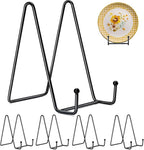 Kruodop 8 Inch Plate Stands for Display, 5 Pack Plate Holder Display Stand, Black Metal Frame Easel Holder Stand for Pictures,Book, Photo, Decorative Plate, Black