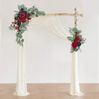 CDQL 2Pcs Wedding Welcome Sign Floral Decoration,Artificial Flower Swag Wedding Arch Decor, Wedding Flower Swag for Wedding Ceremony and Reception Arrangement (Orange)
