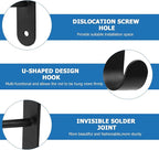 Shelf and Rod Brackets, 4 Pcs Closet Shelf & Rod Brackets Wall Mounted, Heavy Duty Closet Shelf Closet Bracket with Rods Holder, Closet Shelves Supports with Screws, Black