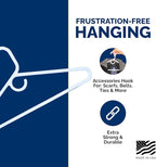 Super Heavy Duty Plastic Hangers, Made in USA, White Super Heavy Weight Hanger, 24 Pack