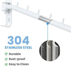 Swing Clothes Hanger Rack, Garment Racks Folding Clothes Bar Wall Mounted, 180°Rotation Laundry Drying Rack 304 Stainless Steel Space Saving for Laundry Room Bedroom Balcony, 11.93" Long