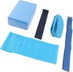 5Pcs Yoga Set, Yoga Blocks with Stretch Belt, Latex Towel, and Yoga, Complete Workout Kit for Home Gym, Yoga and Pilates, Includes EVA Foam Block,