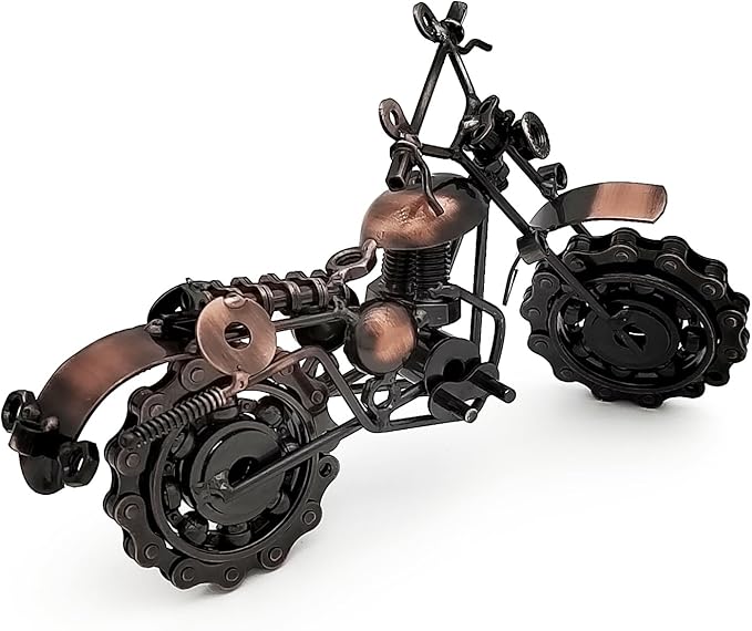 Tipmant Antique Vintage Motorcycle Model Retro Iron Metal Bicycle Vehicle Office Home Décor Room Desk Decoration Ornaments Handmade Handcrafts Collections