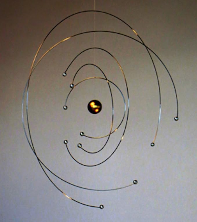 Niels Bohr Atom Model Hanging Mobile - 9 Inches - Steel - Handmade in Denmark by Flensted