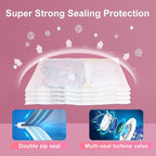 Vacuum Seal Bags for Clothing Travel, 12 Pack Space Saver Vacuum Storage Bags with Electric Pump,Portable Compression Sealer for Clothes, Blankets, Bedding & Travel Essentials,Good for Luggage Packing