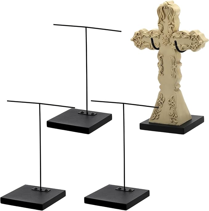 RattanView 4 Pcs Mask Artifact Display Stand Adjustable African Tribal Mask Puppet Wand Display Stand for African Figurines Ushabtis Masks Pre Columbian Egyptian Roman Greek Statues (4''x4''x8'')