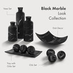 Creative Scents Black Marble Look Home Decor Bowl and Orb Set - Coffee Table Decor for Living Room - Centerpiece Table Decorations for Dining Table, Kitchen Counter, Foyer - Elegant House Decoration
