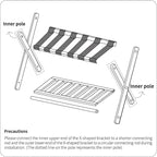 Luggage Rack for Guest Room, Wide Suitcase Stand with Storage Shelf, Folding Luggage Stand Holder for Bedroom Hotel, Bamboo Luggage Rack for Suitcases (Unassembled - 1 Pack Natural)