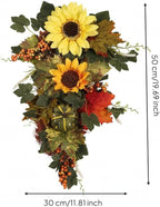 Generic Blossoms Pumpkin Swag Tree-Shaped Autumn Door Swag Naturalistic Design Hanging Autumn Decoration