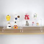 ELEGANTLIFE Acrylic Display Risers Set of 4, 4-Level Tiered Display Stands for Cupcakes, Small Figures & Jewelry, Compact Countertop Display Shelf, Multiple Colors Available (Clear)