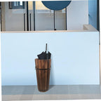 Wooden Umbrella Stand with Cane and Fan Storage Natural Wood Entryway Organizer Space-saving Design Capacity for Home Decor and Use and Versatile Umbrella Rack