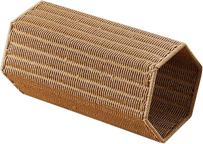 Uonlytech Artificial Rattan Umbrella Stand Plastic Storage Holder for Entryway Indoor Use Freestanding Design for Long Folding Umbrellas Decorative Organizer for Home Office