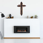 Jetec Christian Wooden Wall Cross,3D Multi-color Triple Stacked Reclaimed Decorative Worn Wooden Wall Cross for Home Religious Church Hanging Decoration(Classic Color)