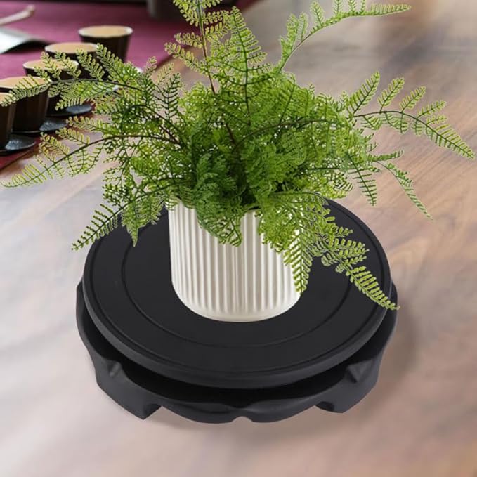 Wooden Display Stand Round Pedestal Base 5.11X5.11X1.57In Oriental Vase Sculpture Display Riser for Home Bedroom Living Room