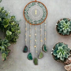 Boho Dream Catchers, Crystal Large Dreamcatcher Green Turquoise Suncatchers for Windows Wall Hangings Decoration Gifts for Adult Girls Bedroom Garden Room Decor