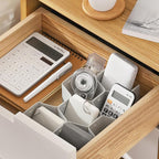Poeland Drawer Divider Organizer Adjustable DIY Grid Honeycomb Drawer Divider for Underwear Belt Scarf Socks Gray