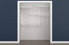 ClosetMaid ShelfTrack Wire Closet Organizer System, Adjustable from 4 to 6 Ft., With Shelves, Clothes Rods, Hardware, Durable Steel, White