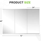 FICTOR Home Gym Mirror for Wall, 48"x24"x3 PCS Large Workout Mirrors with Tempered Glass, Full Length Frameless Body Mirror for Garage, Dance, Yoga, Bedroom
