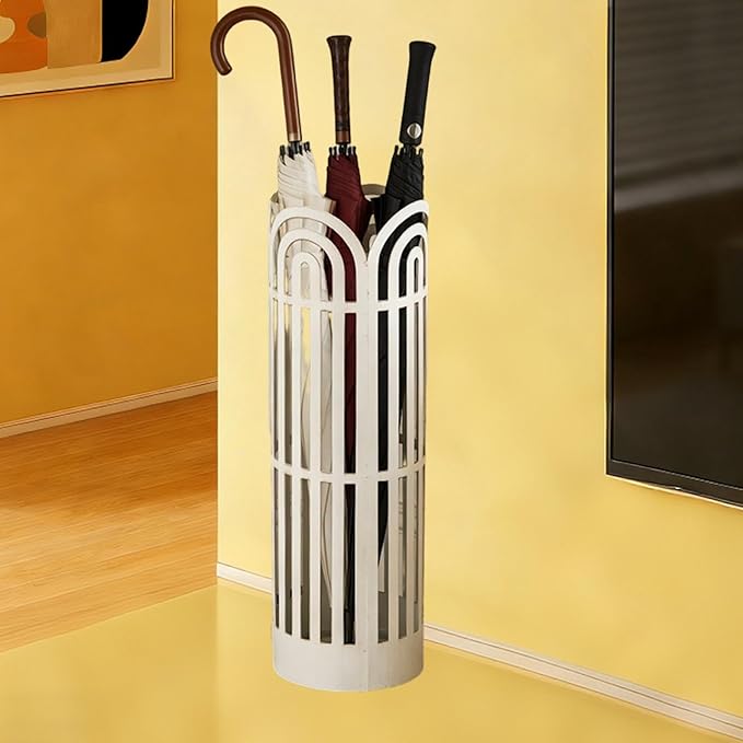 Fenteer Umbrella Holder Umbrella Stand Convenient Multifunction Round Portable Organizer Container Bucket for Home Indoor Hotel Entry