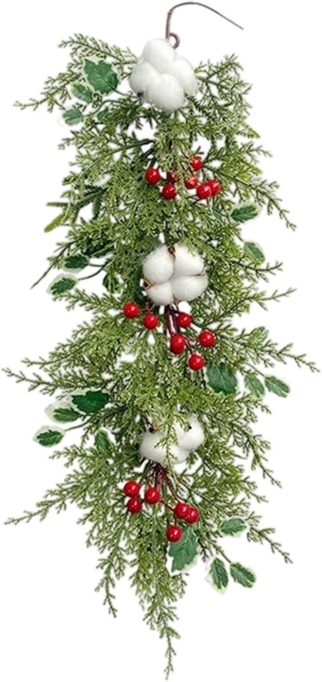 Artificial Christmas Teardrop Swag Door Swag 68cm Decorative Prop Ornament