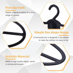 AHANDMAKER 10 Pcs Black Scarf Hanger, Oval Scarf Hanger Ring Tie Scarf Holder Organizer Space Saving Plastic Hanging Scarf Hanger, for Shop Home Scarves Headscarves Sorting Storaging, 8.7 Inch