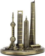 Keenso Shanghai Building Collection Model Reflective Bronze and Gold Vintage Trend Friends Big (Bronze-Small)