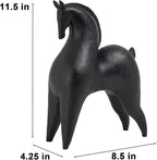 Cynkeyee Black Horse Statue Home Decor - Modern Abstract Horse Statues, Minimalist Decor Matte Black Horses Gift for Living Room Centrepiece Knick Knacks for Shelves 11.5x4.25x8.5 Inch