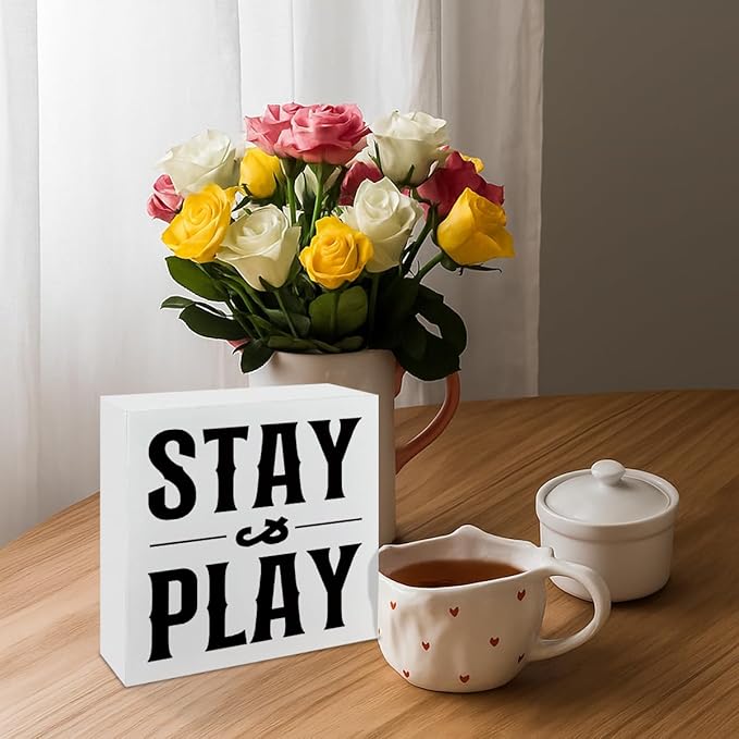 Playroom Decor, Playroom Wall Decor, Rustic Farmhouse Wall Sign, Home Desk Decoration, Decorations Gift For Home For Spring Summer Fall All Seasons Holiday, Housewarming Gift