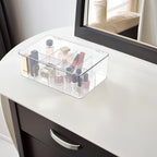 Clear Tea Bag Organizer, Dresser Organizers Drawer Organzier Storage Container with Removable Dividers, Plastic Storage Bin with Lid, Organizer for Scarves Ties Bras